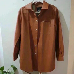 Bagatelle Faux Leather Trench Coat- NWOT